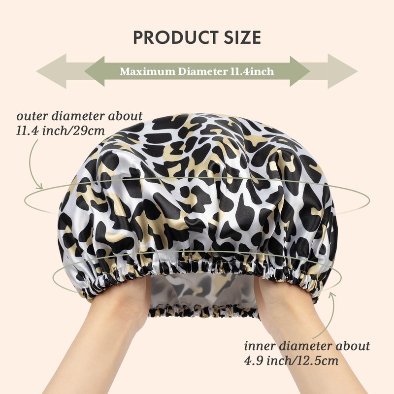 AmazerBath Shower Cap, 4 PCS Shower Caps for Women Reusable Waterproof, Double Layers Hair Cap for Shower, Elastic and Flexi Bath Caps, Environmental Protection Bathing Caps