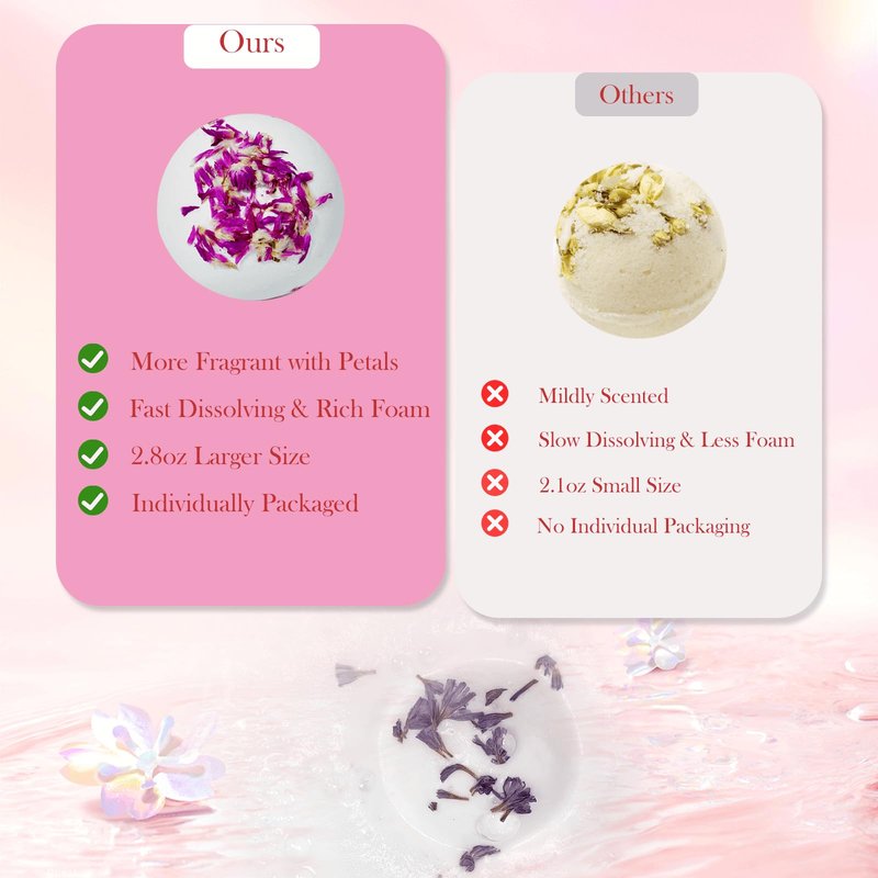 Persidra Aromatherapy Bath Bombs with Dried Flower Petals - 12 Pack Large Bath Bomb Handmade SPA Gift Set for Women, Moisturizing Natural Essential Oil Fizzies for Stress Relief & Relaxation Home SPA
