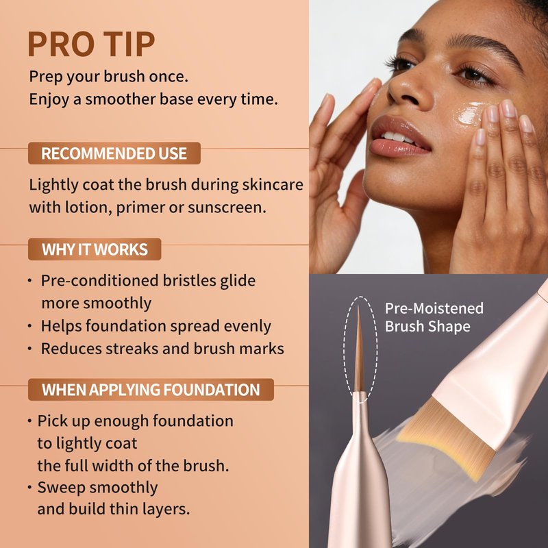 Albeaut Untra-thin Flat Foundation Brush, Spatula Foundation Brush for Liquid Makeup Synthetic Bristles Base Makeup Brush for Seamless Application, Vegan & Cruelty-free P06