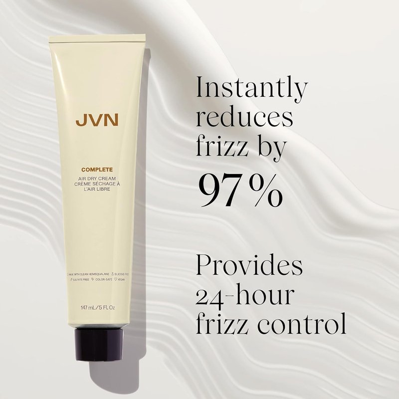 JVN No Heat Air Dry Cream - Hair Smoothing Curl & Wave Enhancer | 5 Fl Oz, Silicone-Free