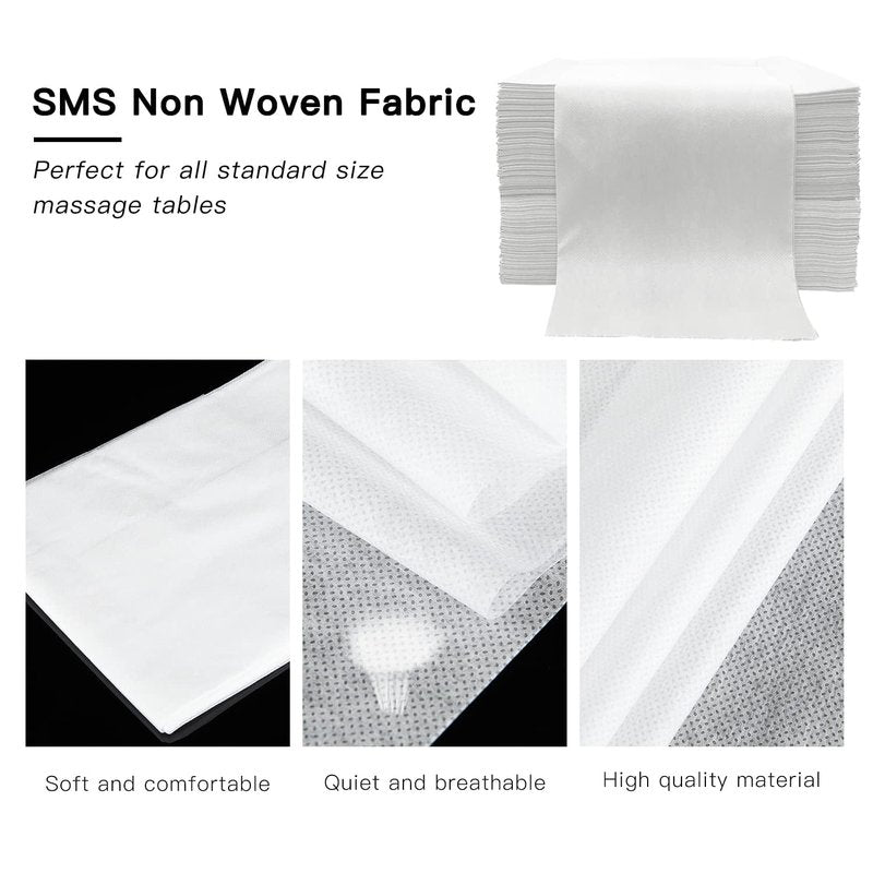 Disposable Bed Sheets - Non-Woven Fabric Massage Table Covers | 100PCS, 71" x 31", Ideal for Spa & Salon