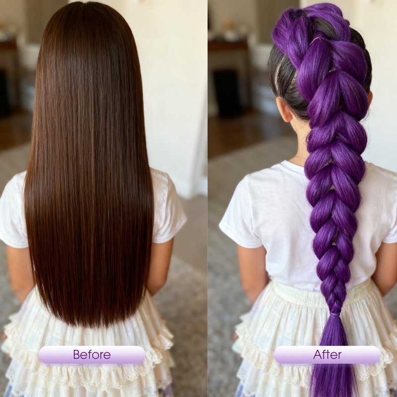 30in Long Purple Hair Extensions for Braids: Pre Stretched Purple Braid Wigs, Jumbo Braiding Hair for Women Themed Dress Up Party Cosplay Birthday Halloween Costume Wig (30in, Count, 2)