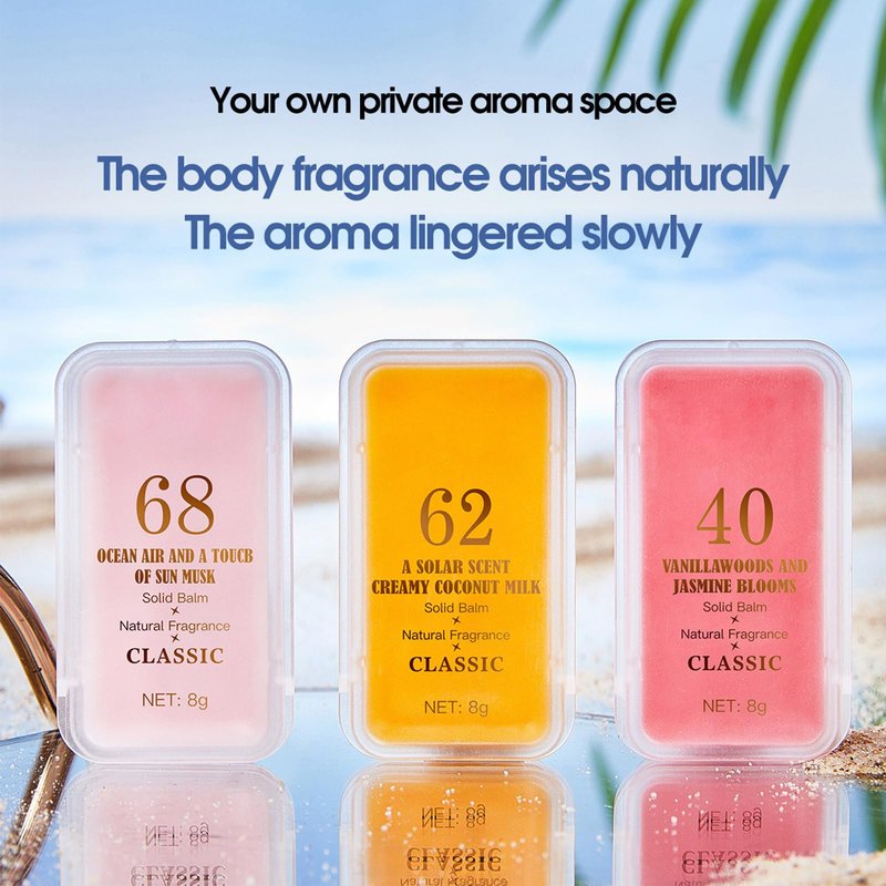 gcdat 3 PCS Solid Balms Set Solid Perfume Portable Pocket Balm Perfume Perfect for Travel Use Natural Fragrance Parfum for Women