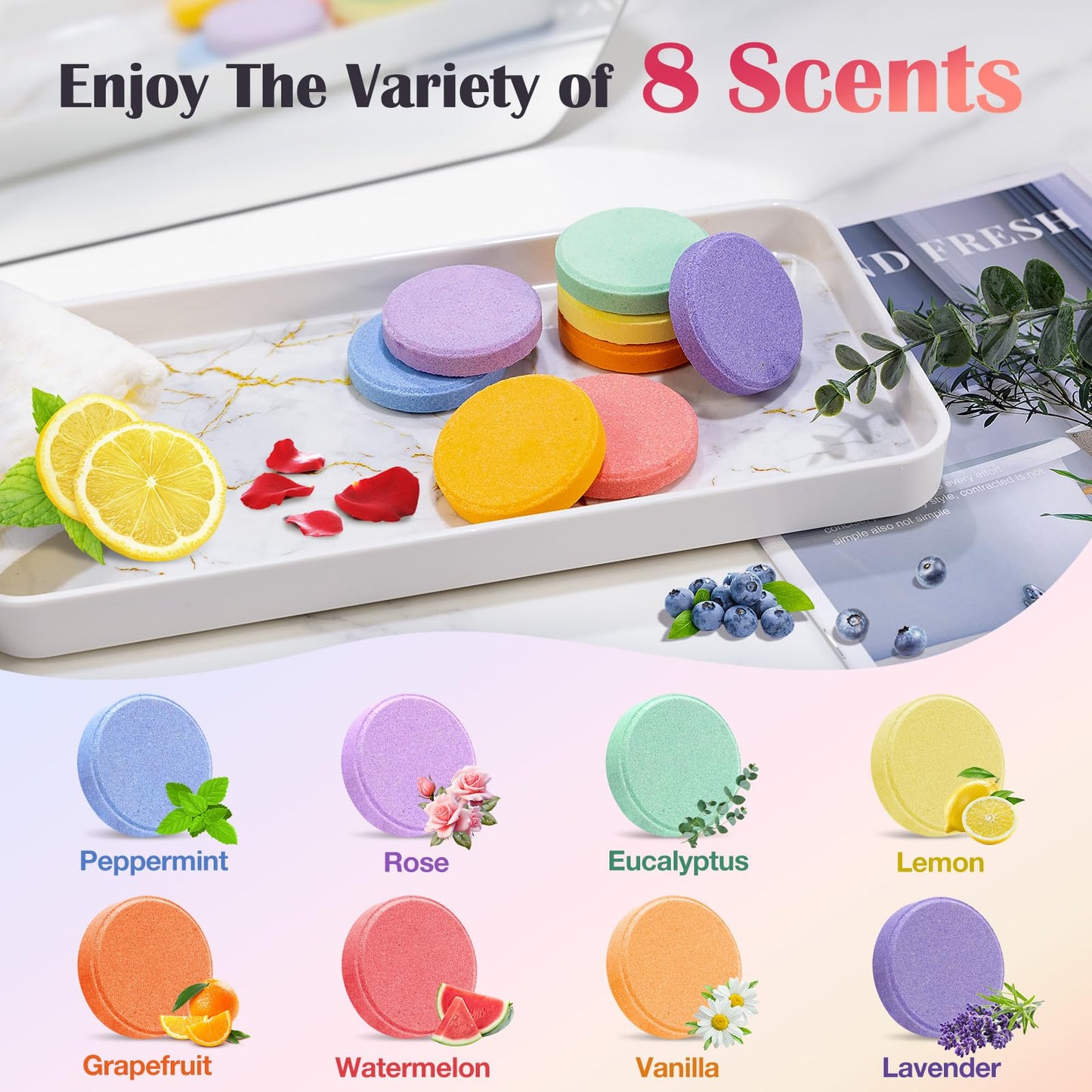 Qivatex Shower Steamers Aromatherapy, Birthday Gifts for Women, Teen Girls