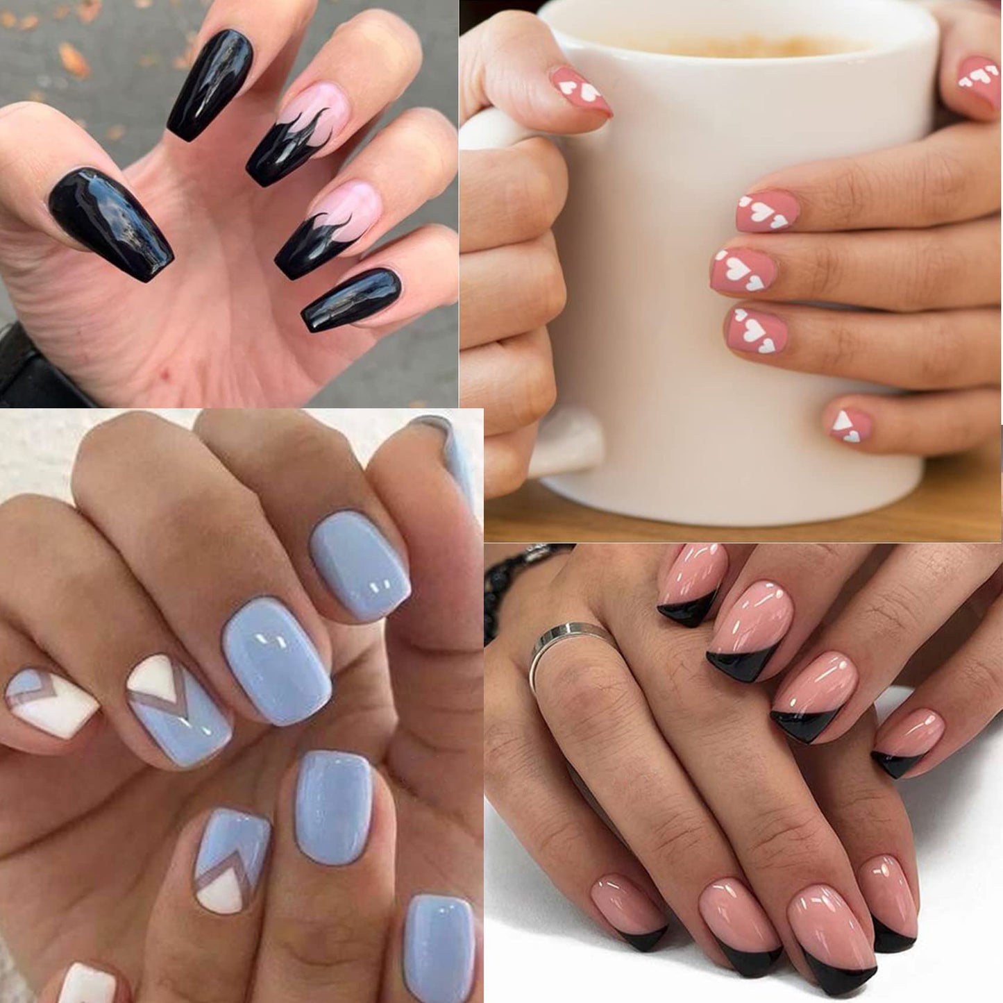 TailaiMei 1768 Pieces 60 Designs French Manicure Nail Stickers, Nail Art Tips Guides for DIY Decoration Stencil Tools (36 Sheets)