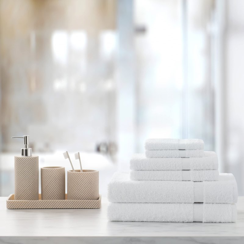 Arkwright Admiral Spa Bath Towels Bulk - Pack of 12 - Lightweight Absorbent Bathroom Towel, Quick Dry Cotton, Perfect for Home, Resort, Spa, and Shower, 25 x 54 in, White