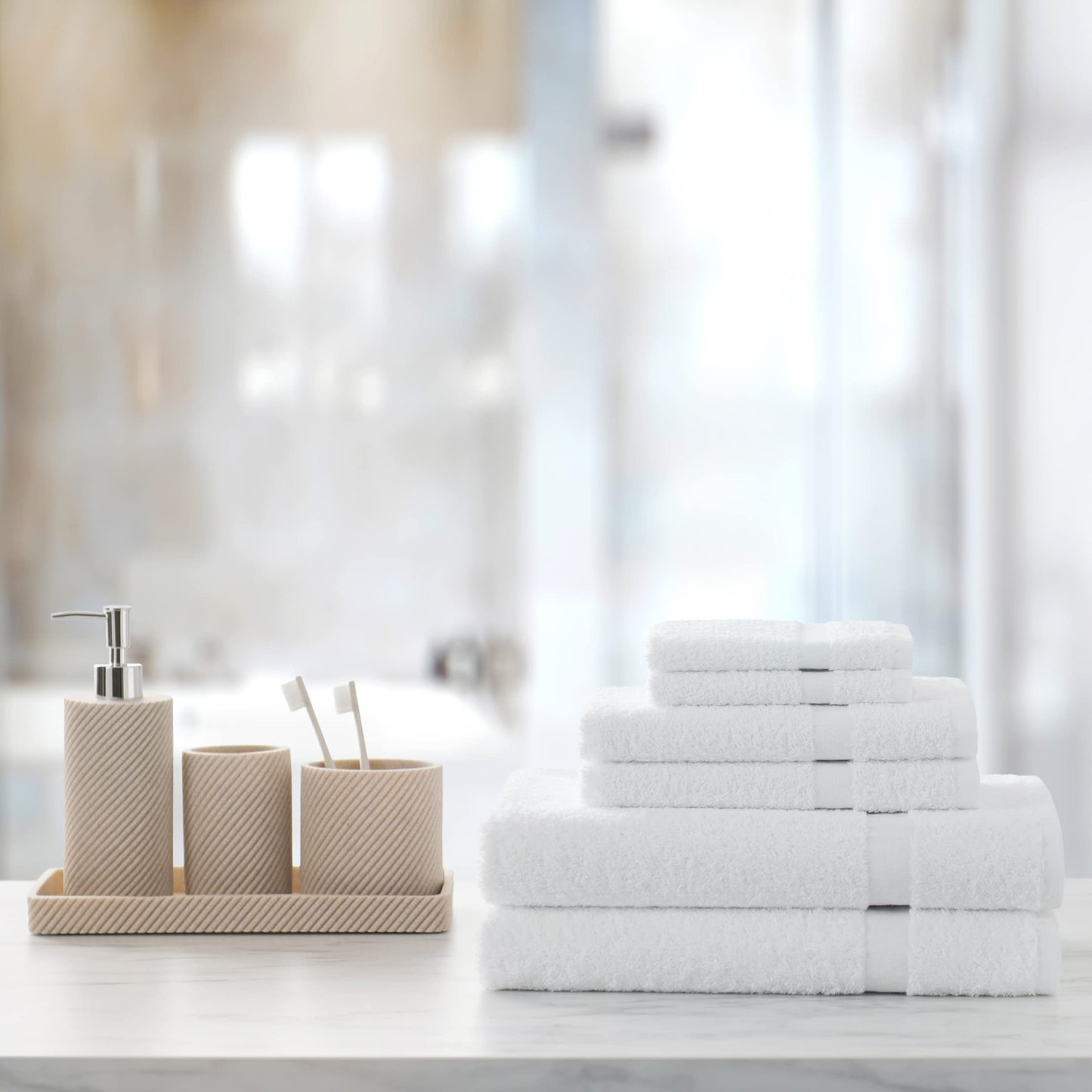 Arkwright Admiral Spa Bath Towels Bulk - Pack of 12 - Lightweight Absorbent Bathroom Towel, Quick Dry Cotton, Perfect for Home, Resort, Spa, and Shower, 24 x 48 in, White