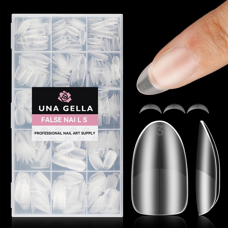Short Oval Almond Nails - 504 Pcs Full Matte Acrylic Fake Nail Tips | 15 Sizes for DIY Nail Art