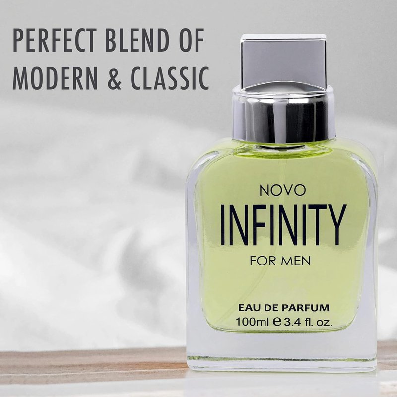 NovoGlow Infinity Eau De Parfum for Men - Refreshing Citrusy & Floral Scent | 3.4 Fl Oz Spray
