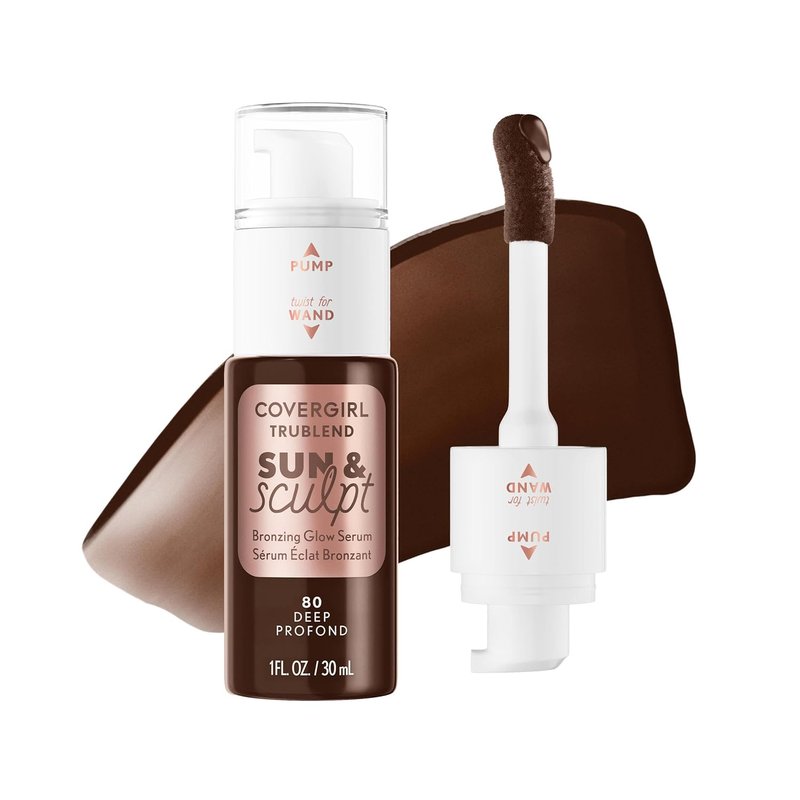 COVERGIRL TruBlend Bronzing Glow Serum - Buildable Radiant Finish | 80 Deep Shade
