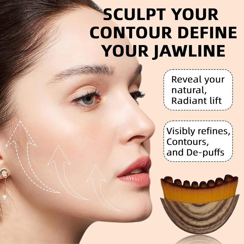 1 PCS Lymphatic Contour Face Brush for Sculpting – Anti-Puffiness, Detox & Lift, Boosts Skin Glow & Skincare Absorption (1 Pcs Contour Face Brush)