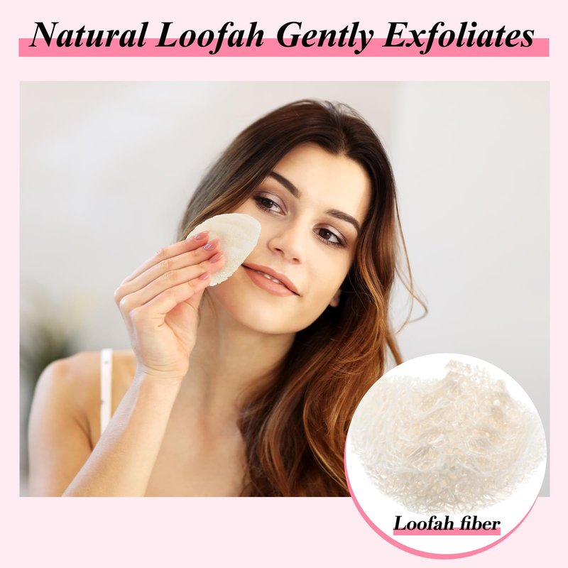 Bokon 50 Pcs Loofah Exfoliating Face Pads Sponge Body Face Scrubber Remove Dead Skin Facial Loofah Pad Bulk for Bath Shower Spa Skin Cleaning Women Men(Water Drop,2.36 * 3.9")