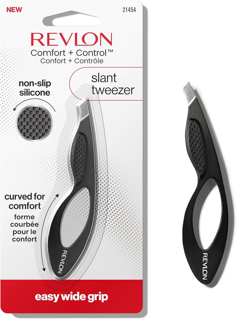 Revlon Comfort & Control Tweezer - Easy Grip Eyebrow Tool for Precise Hair Removal | 1 Count