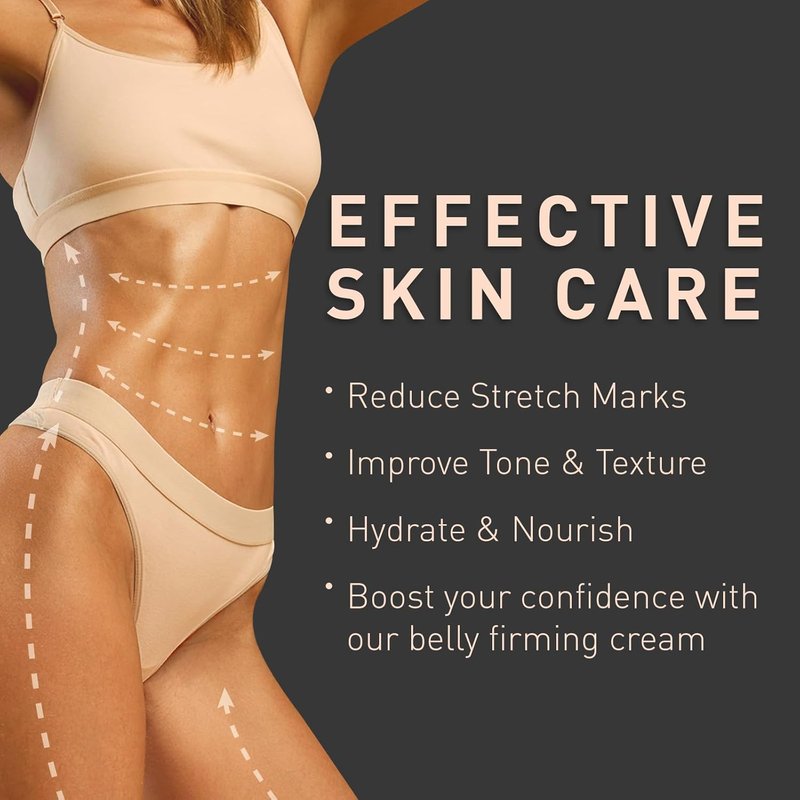 Belly Firming Cream - Skin Tightening & Cellulite Reduction | Hydrating Lotion for Stomach, Thighs & Booty - 100 mL Orange