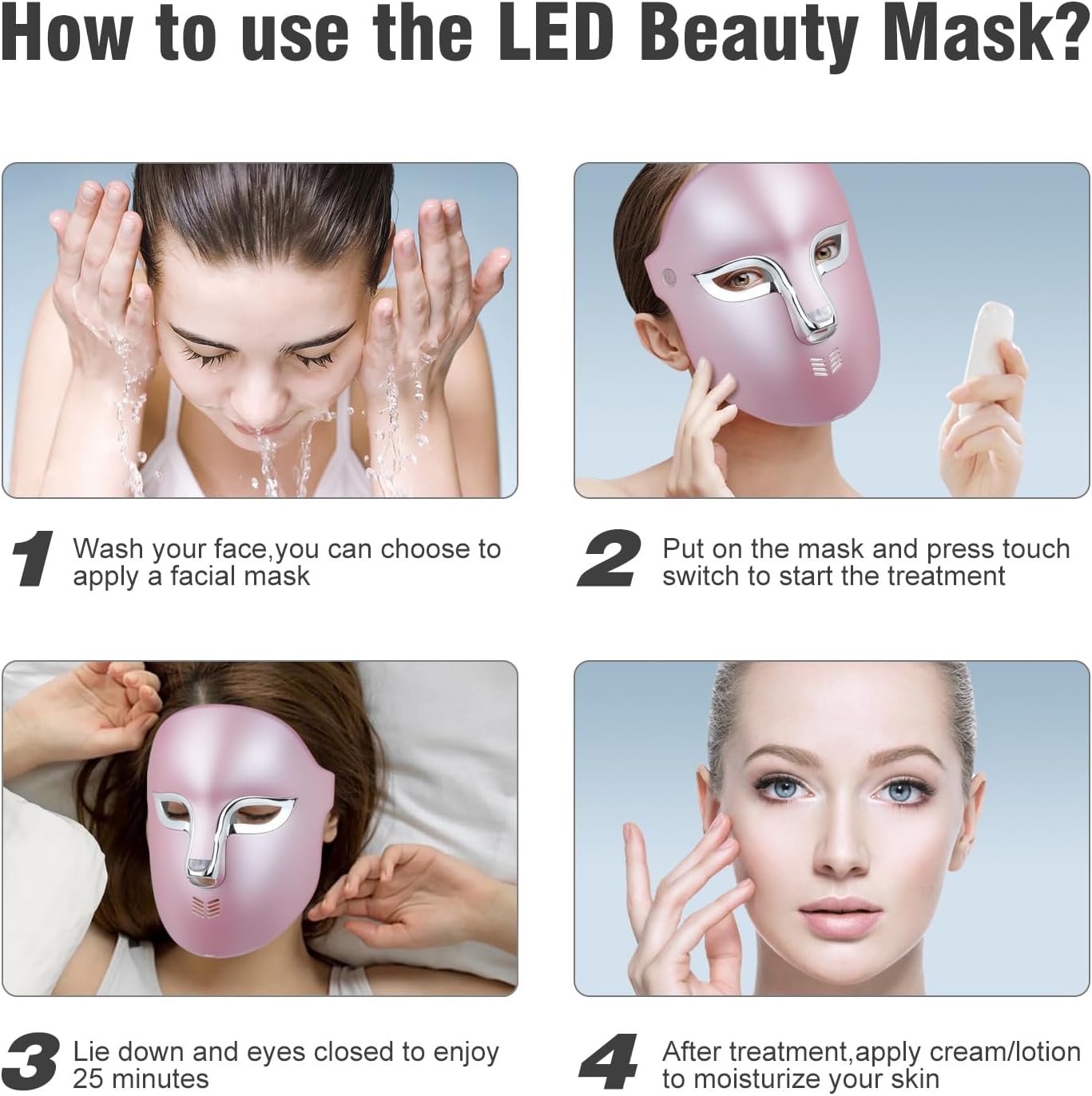 Skiennix Red Light Therapy Mask - Wireless Remote for Acne, Wrinkles & Redness | Salon-Grade Anti-Aging Skincare