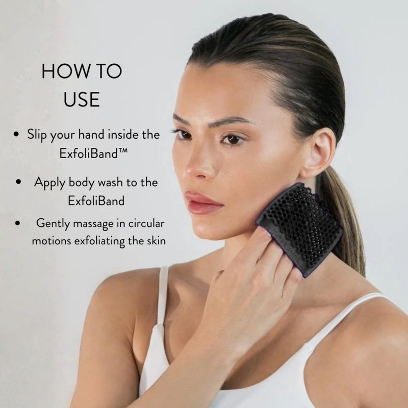 Nurse Jamie Exfoliband Silicone Loofah – Black - Dual-Texture Exfoliating & Cleansing Tool for Smooth, Refreshed Skin