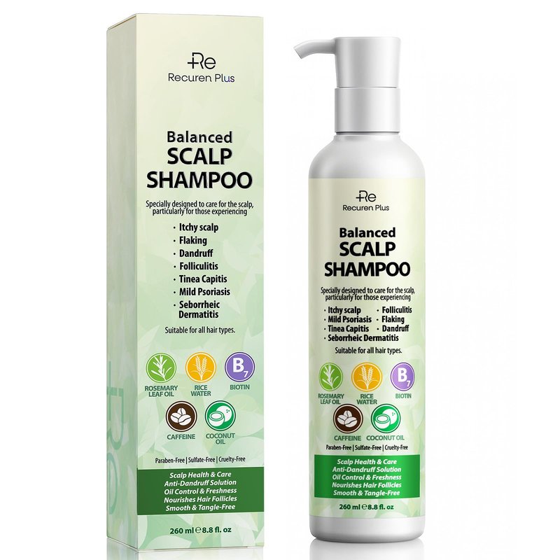 Antifungal Shampoo for Folliculitis and Seborrheic Dermatitis: Scalp Psoriasis Treatment, Dandruff & Itchy Scalp Relief with Salicylic Acid, Piroctone Olamine, Rosemary & Coconut Oil 8.8 fl.oz