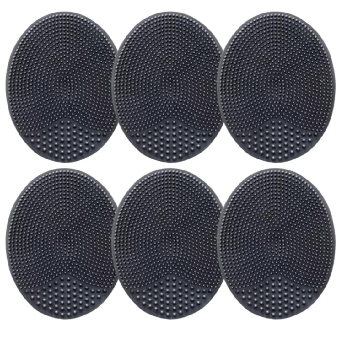 The Soaping Factory Silicone Face Scrubber, Black, Soft Facial Cleansing Brush and Exfoliating Pad for Blackheads, Acne, and Pore Cleansing, 6 Pack