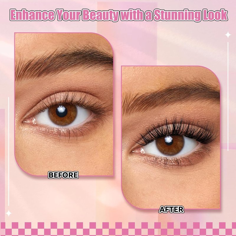 FADLASH Wispy Eyelash Cluster Extensions - D Curl, 8-16mm, 168 Pcs, Soft & Reusable Natural Lashes