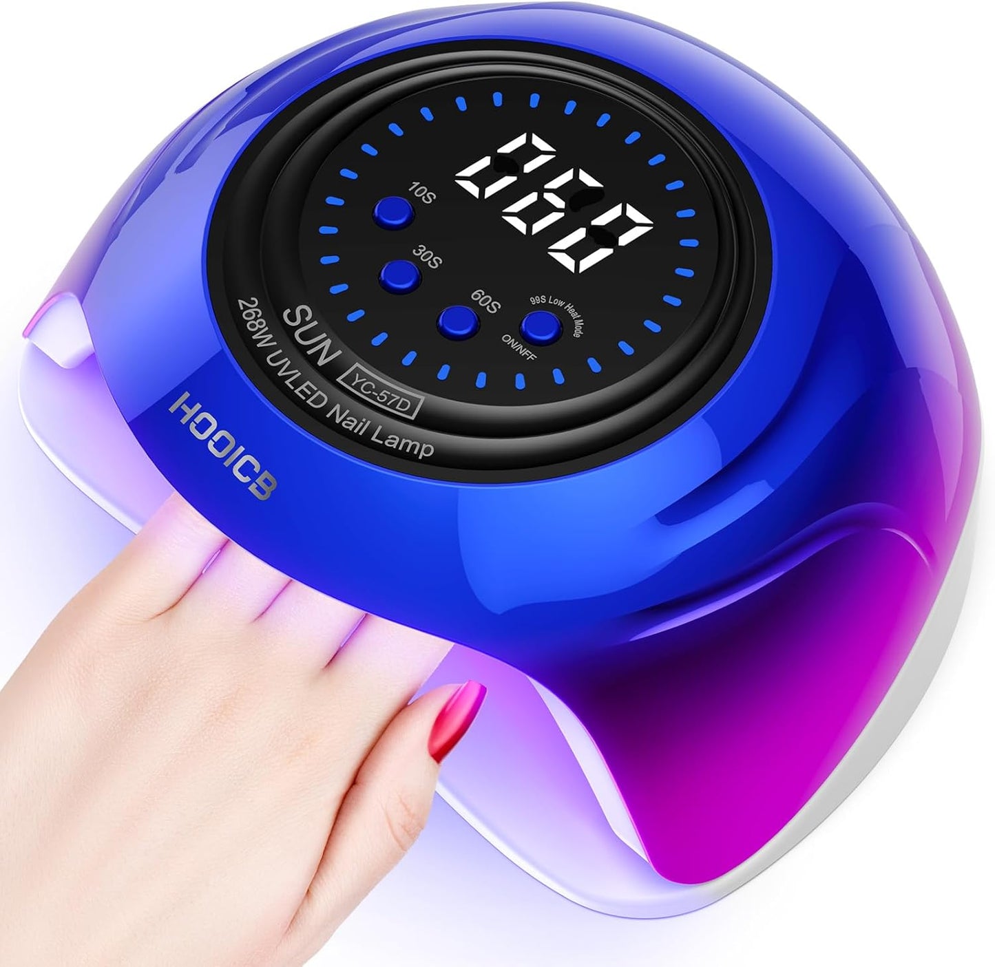 UV LED Nail Lamp - 268W Nail Dryer for Gel Polish with 4 Timers & Automatic Sensor | Colorful Design for Home & Salon
