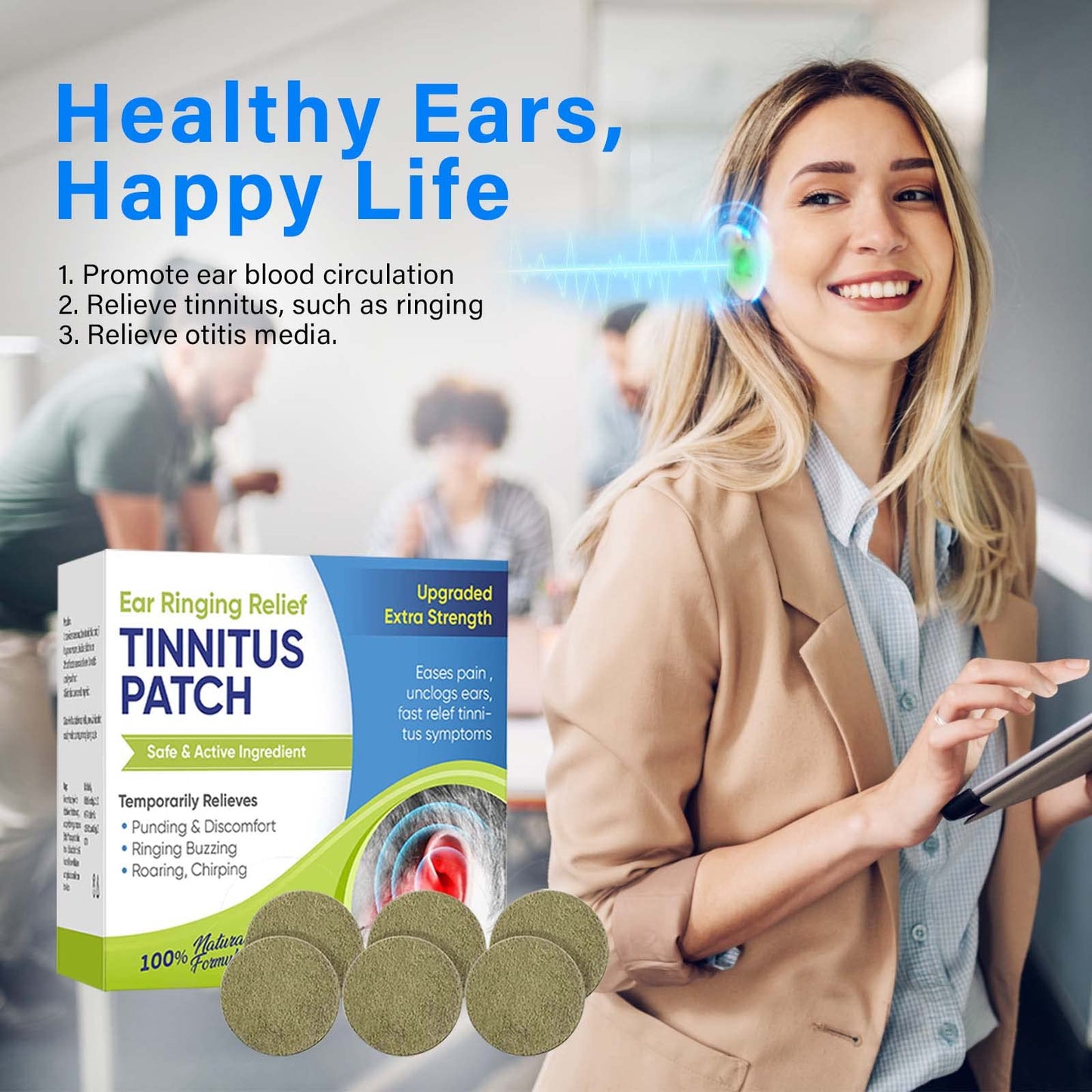 Tinnitus Relief for Ringing Ears | Natural Herbal Support for Ear Comfort & Soothing Rêlief | Help Quiet The Noise & Support Focus, for Men & Women, 50 PCS