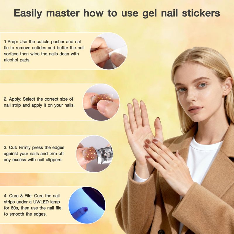 SIUSIO 3pcs Semi Cured Gel Nail Strips Burgundy Red with Gold Glitter, UV Press On Gel Nail Wraps for Women Girls DIY, Easy Apply & Remove, Valentine’s Day & Christmas Nail Art