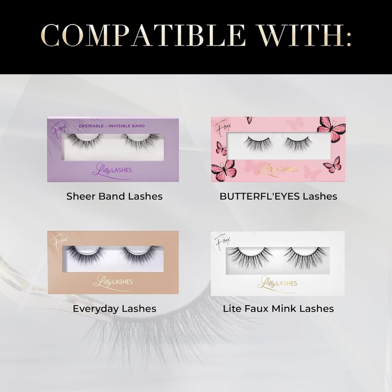 Lilly Lashes Clear Eyelash Glue - Brush-On Latex-Free Adhesive for False & Natural Lashes