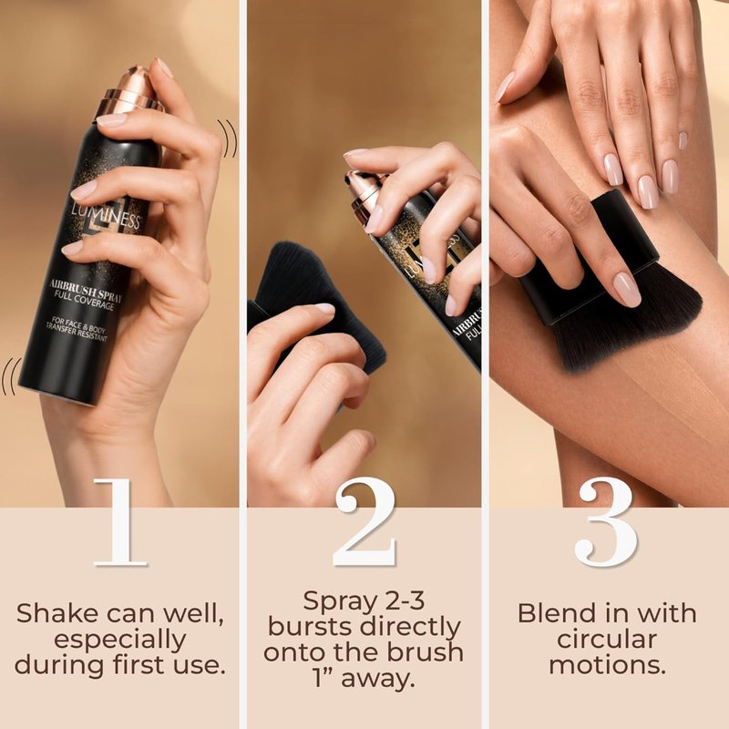 LUMINESS Airbrush Body Coverage Perfector - Waterproof Tattoo Concealer & Full Coverage Foundation | 18-Hour Wear