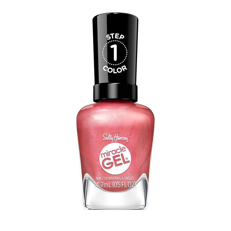 Sally Hansen Miracle Gel Nail Polish - Supercharged Pinks, Long-Lasting Gel-Like Finish | 254 Go Hard or Glow Home | Rosey Pearl Color