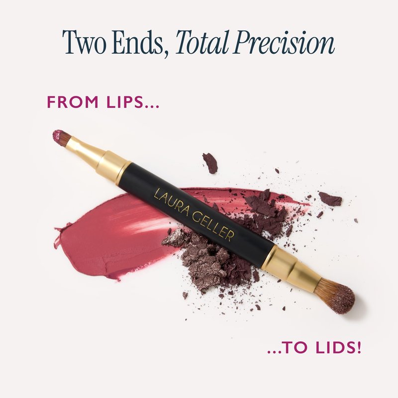 LAURA GELLER NEW YORK Cosmetic Professional Makeup Brushes - Cruelty-Free - 22 Dual-Ended Lip + Eyeshadow Brush