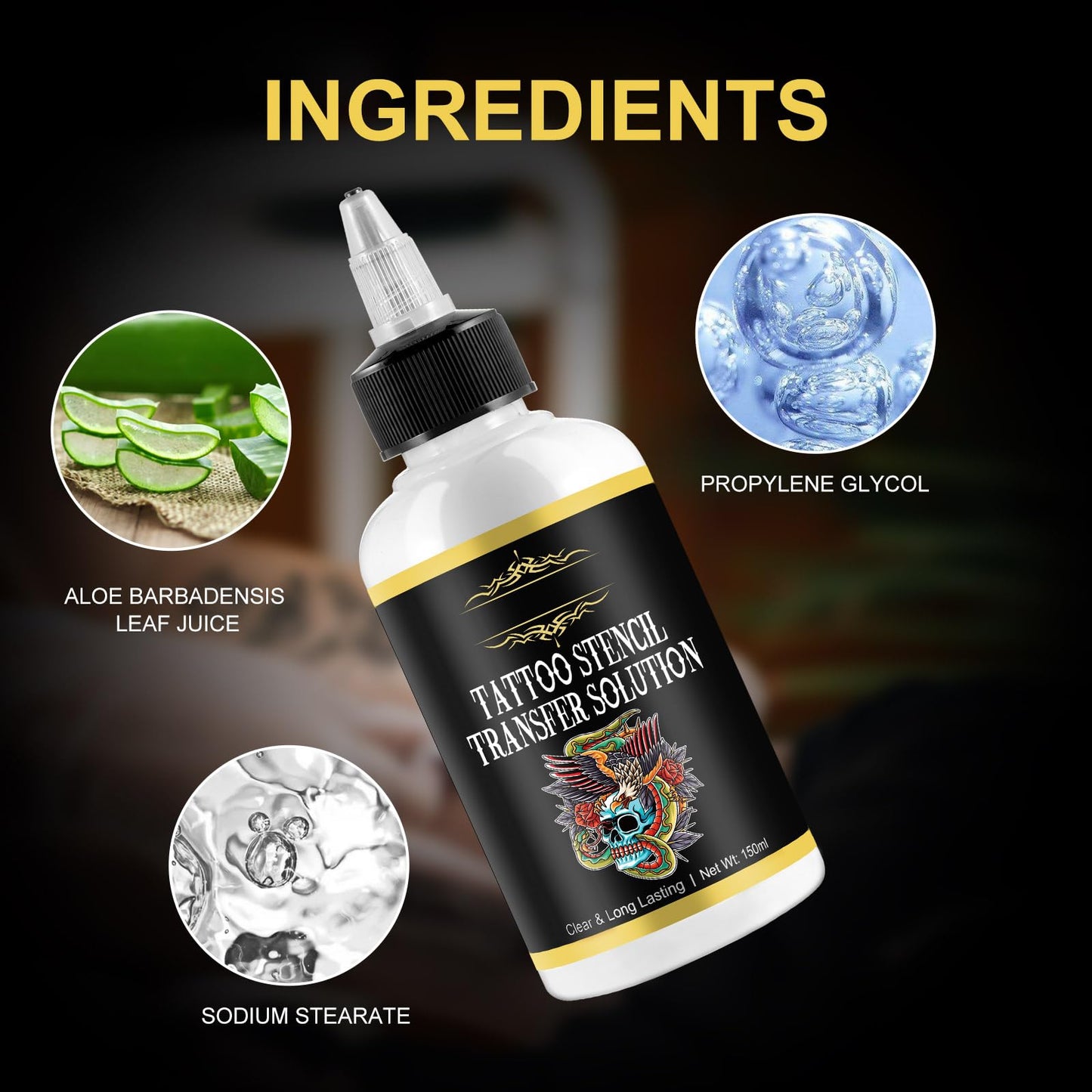 Tattoo Stencil Transfer Gel,Professional Tattoo Transfer Lotion Formula for Tattoos Supplies Long-Lasting Stencil Gel Body Paint Art Safe Cream(150ML)