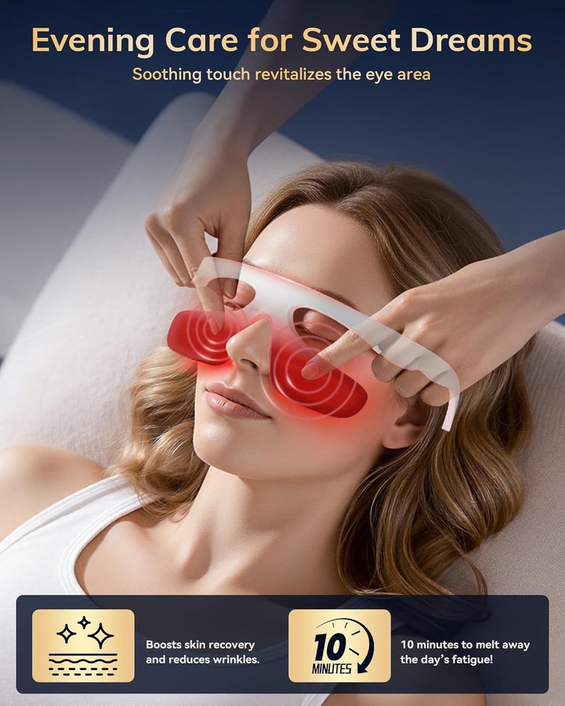 Red Light Therapy Device for Under Eyes - 630nm Eye Mask for Dark Circles & Puffiness | Off-White