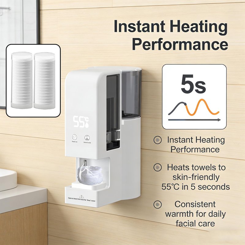 Automatic Hot Towel Dispenser, Face Towel Warmer 5-Second Rapid Heating, 55°C Constant Temp Heated, Suitable for Skincare, Cleansing and Physical Therapy. (100towel)