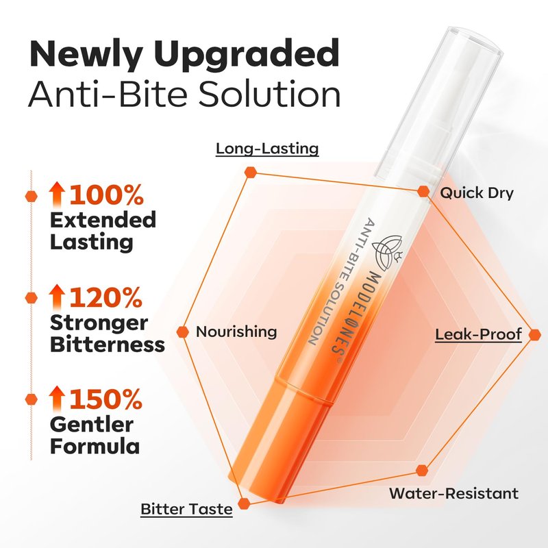 Modelones Nail Biting Prevention - Bitter Thumb Sucking Deterrent | Quick Dry No Bite Nail Polish Pen for Kids & Adults