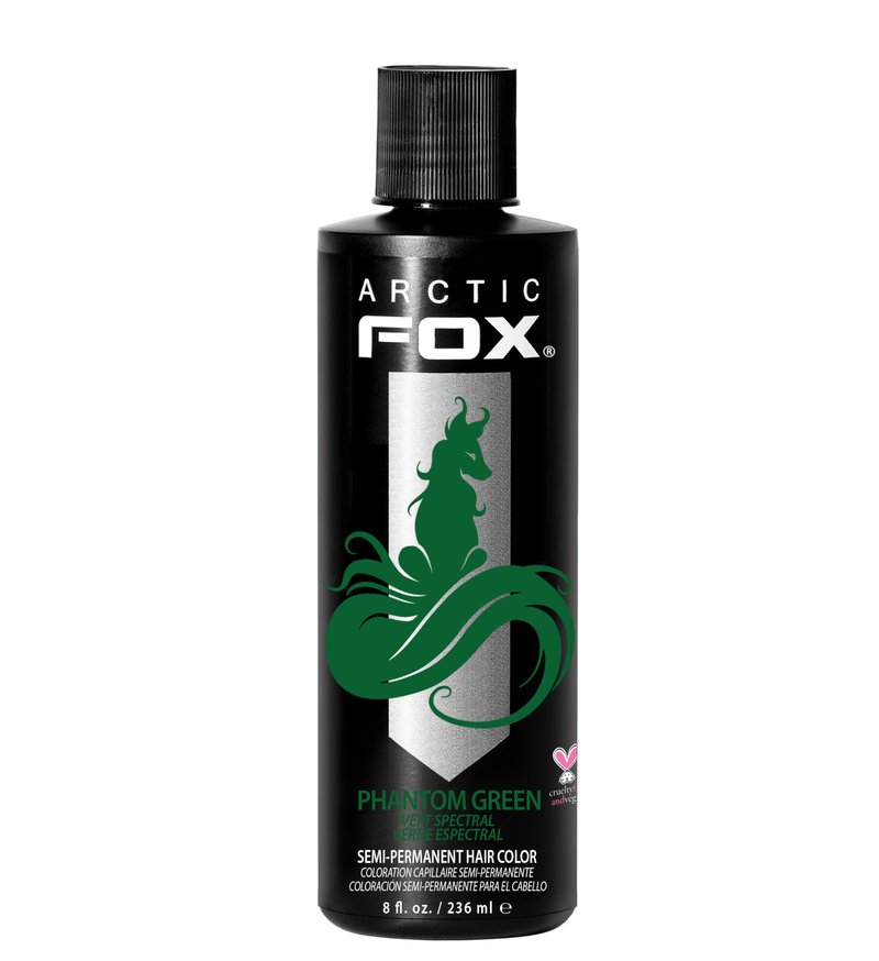 ARCTIC FOX Vegan and Cruelty-Free Semi-Permanent Hair Color Dye (8 Fl Oz, PHANTOM GREEN)