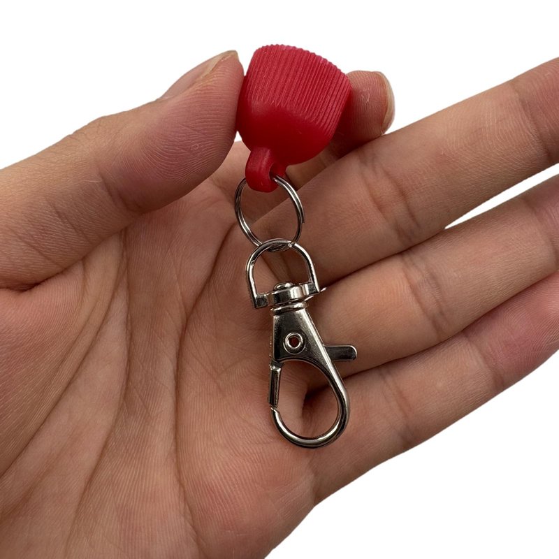 4 Pcs Keychain Cap for Carmex Classic Lip Balm 0.35 oz, Portable Holder Keychain Cap Lip Repair Tubes Red White