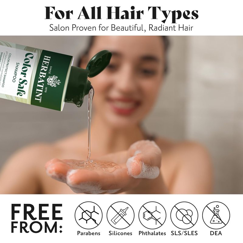 Herbatint Color Safe Shampoo for Color-Treated Hair - Aloe Vera Formula to Strengthen & Add Shine | 8.8 Fl Oz