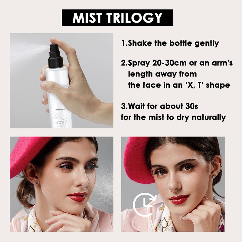LingHaoLH 2PCS Makeup Setting Spray Set, Face, Weightless, Long Lasting, Waterproof, Fixing, Smudge-proof, Hydrating & Refreshing, All Skin Types