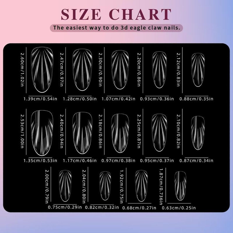 Shell Fake Nail Tips Medium Soft Gel Nail Tips 14 Sizes Almond Pre-Shaped Full Cover Clear Acrylic Press on False Nails Extension Tips for Woman DIY 140PCS