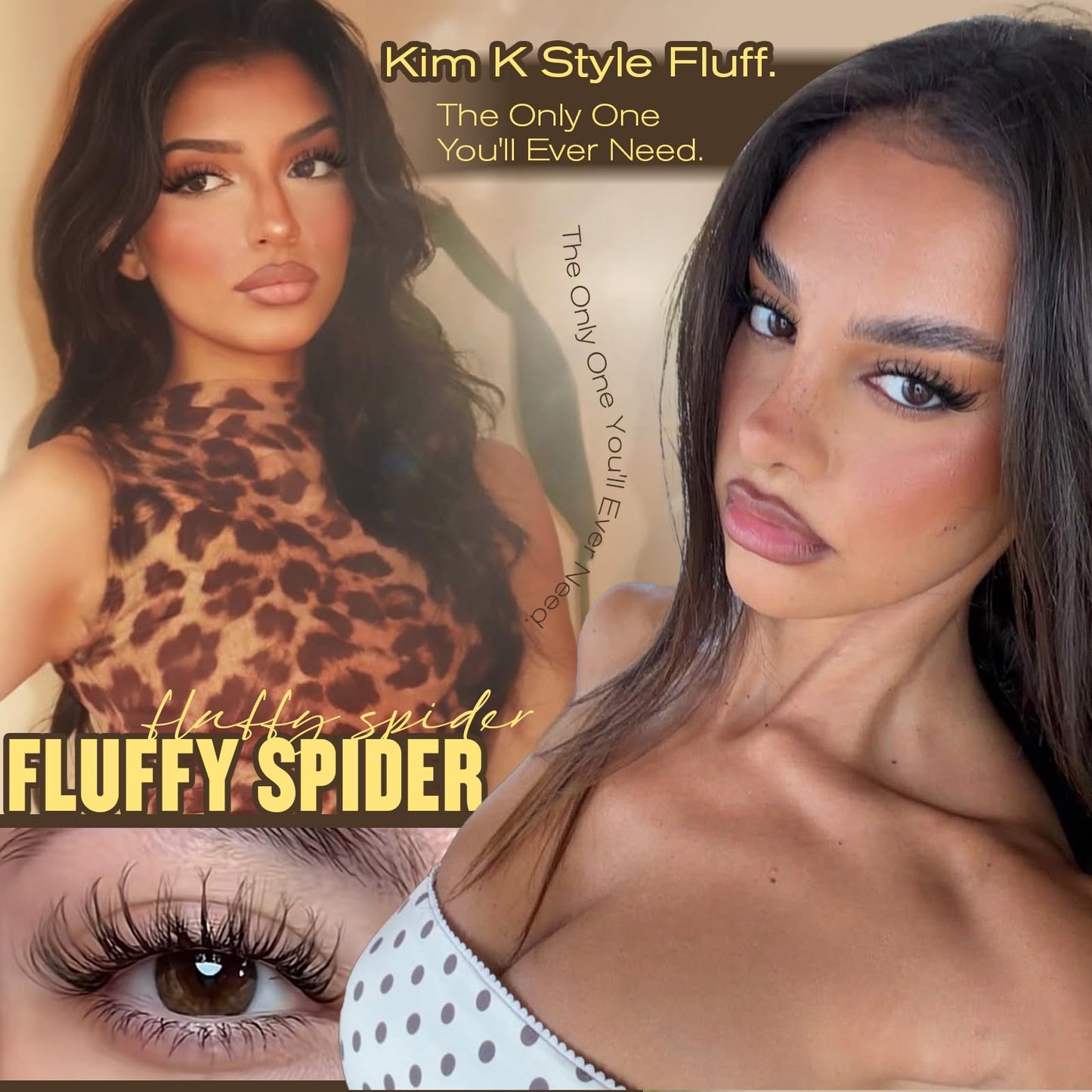 Spider Lash Clusters Kit Natural Fluffy Eyelash Clusters Kit Spider Breeze Cluster Eyelash Extensions 10-16MM D Curly Wispy Individual Lashes with Invisible Band for DIY Lash Beginners