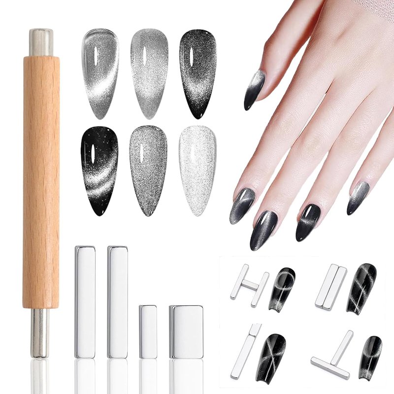 Cat Eye Nail Art Magnet Pens - 5pcs Double-Headed 3D Magnetic Wand for DIY & Salon Use | Nail Polish Tool