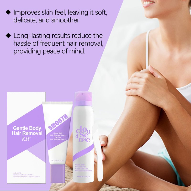 Gentle Hair Removal Cream for Men & Women – Fast-Acting Depilatory for Sensitive Skin with Aloe & Hyaluronic Acid, Travel Size, Citrus Scent（8.26Ounce (Pack of2))