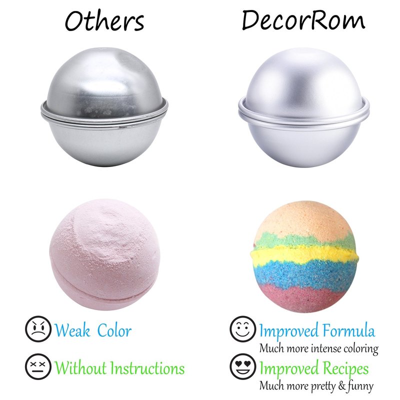 Bath Bomb Mold Set with Soap Colorant, Shrink Wrap Bags - Skin Safe Food Grade Soap Dye for Bath Bomb Making Supplies Kit - Liquid Dye for CP M&P Soap Coloring, Crafts - with Instructions Adult Hobby