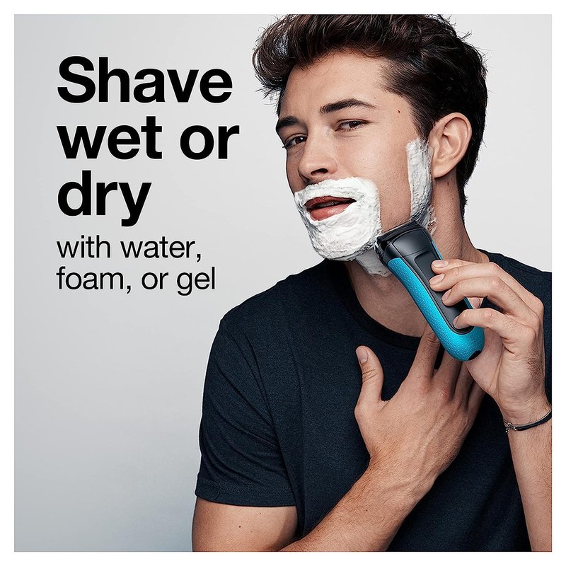 Braun Electric Series 3 Razor - Rechargeable Wet & Dry Foil Shaver for Men | Precision Trimmer, Blue/Black
