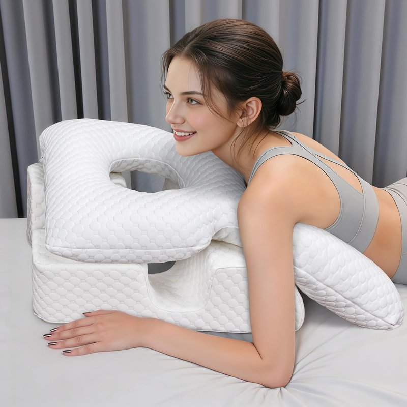 BEYOUDO Face Down Pillow After BBL or Eye Surgery, Home Massage Pillows Face Down Chair for Sleeping & Stomach Sleeper, Soft BBL Adjustable Prone Massage Pillows with Removable Cover
