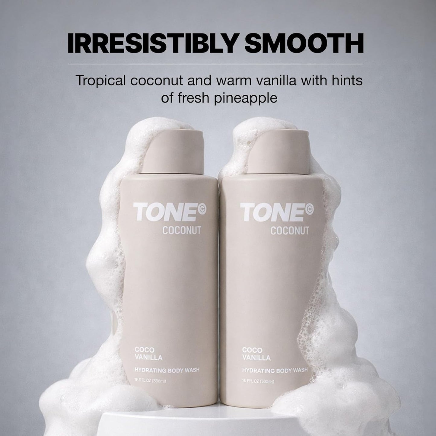 TONE Hydrating Body Wash - Coconut Cleansers for Clean, Moisturized Skin | 16.9 fl oz, 2 Pack