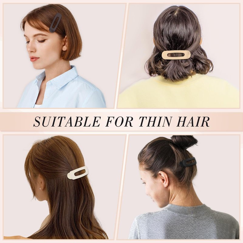 15 PCS Flat Hair Clips, Neutral Color Flat Claw Clips 3 Sizes Hair Claws for Women Girls Thin Hair Medium and Small Hair Clip, Birthday Mothers Day Gifts