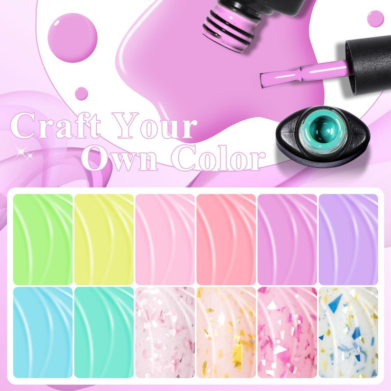 MEET ACROSS 18Pcs Rubber Builder Base Gel Nail Polish 2 in 1 Builder Gel For Nails, Macaron Nail Strengthener Quick Extension Rubber Base Coat Gel Polish Kit Spring Summer Gift
