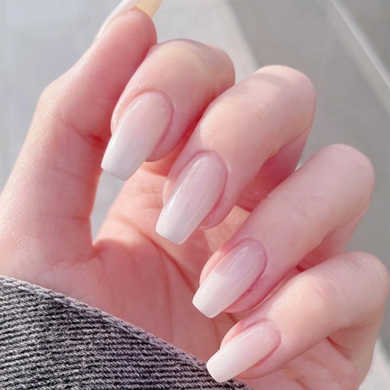 COSMOO 12ML Milky White Quick Dry Nail Polish, Jelly White Nail Lacquer for Nail Art Varnish