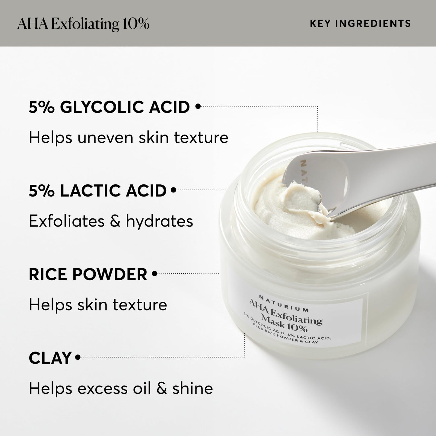 Naturium AHA Exfoliating Mask 10%, Exfoliating Skincare with Glycolic & Lactic Acids, Resurfaces Skin for Radiant Complexion, Vegan & Cruelty-Free, 1.7 oz